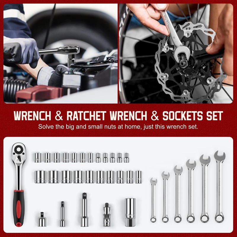 Sundpey 379 Pcs Portable Complete Home and Auto Tool Kit