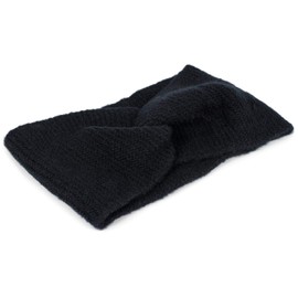 styleBREAKER 04026047 Women's Fine Knit Headband with Twist Knot, Warm Winter Headband, Colour: Black