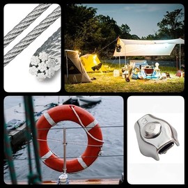 RXKFIGX 24 Pcs Wire Rope Single Clip Stainless Steel Bearing Simplex Single Bolt Wire Rope Clip Cable Clamps Rigging Fasteners Wire Rope Clamps Stainless Steel Single Bolt Cable Clamp for 2mm-3mm Rope