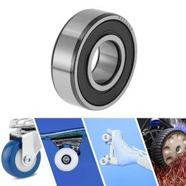ACROPIX Bearings 6202LLU Ball Bearings Double Seal 15x35x11mm Black Silver Tone Deep Groove Ball Bearings Pack of 4