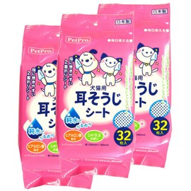 Pet Pro Ear Cleaning Sheet, 32 Sheets x 3 Pieces Set (Bulk Purchase)