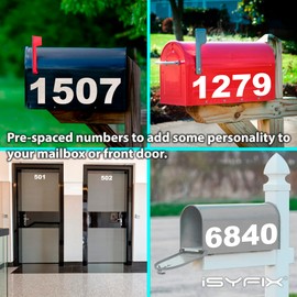 iSYFIX White Vinyl Number 2 (two) Stickers - 6 Pack 6 inch Self Adhesive - Decal Die Cut & Pre-Spaced for Mailbox, Signs, Window, Door, Cars, Trucks, Home, Business, Address Number, Indoor & Outdoor
