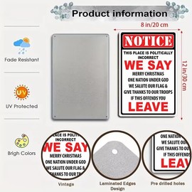 Vintage Notice Sign This Place is Politically Incorrect If This Offends You Leave Tin Sign for Home Room Yard Indoor Outdoor Decor 8x12 Inches (3180)