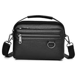 Whatna A303 Men's One-Shoulder Bag, 4-Way Mini Clutch, Shoulder Crossbody Bag, Chest Bag, Waist Pouch, Handbag, Small, Thick, Leather, Horizontal, Wedding, Business, Formal, Ceremonial Occasions,