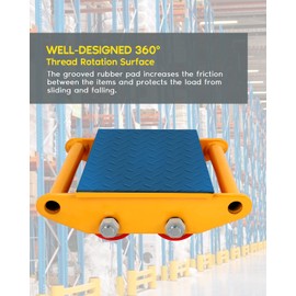 GCCSJ 6T Machinery Skate Dolly, 13200lbs Machinery Moving Skate Machinery Mover Skate with Non-Slip Belt and 4 PU Rollers, Dolly Machinery Skate for Industrial Moving Equipment