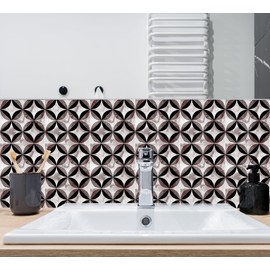 WAVAPAL Home Kitchen Backsplash Faux 3D Like Watercolor Tie Dye Ink Tiles Peel and Stick Self-Adhesive Wall Sticker Removable Decoration Wall Mural