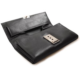 Hamosons XL Professional Waiter's Wallet Nappa Leather for Men and Women, Brown or Black, 1016, black, Vintage