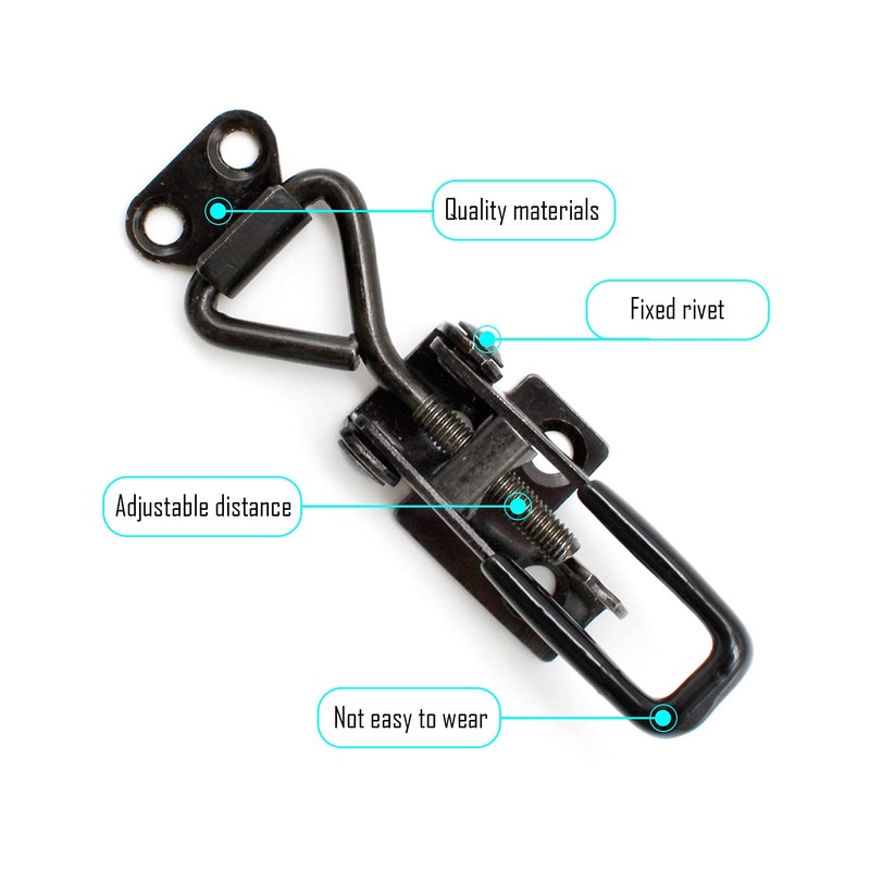 TIANLIN 2 Pcs Adjustable Toggle Clamps, Steel Hasp Catch Clip,