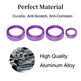 for Toyota Tacoma 2024 2025 Interior Accessories, for 4Runner 2025 with 14" Display Switches, Air Conditioner AC Switch Knob Cover 4PCS Aluminum Alloy Purple