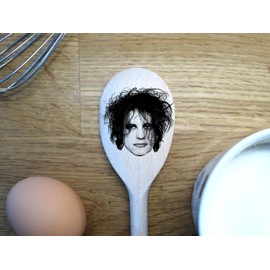 Robert Smith's image engraved onto a wooden spoon - The Cure Gift Idea For Him or Her - Funny Merch