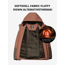 Men's Ski Jacket Waterproof Warm Winter Jacket with Hood, Lightweight Breathable for Outdoor Activities