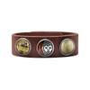 Quiges Women's Click Button 18 mm Brown Portret Sign Chunk