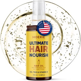 Moerie Ultimate Hair Oil for frizzy, dry and damaged Hair - Deeply Nourishing Rejuvenation - With Vitamin E, Jojoba & Hemp