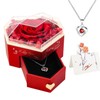 minstely Real Preserved Rose and Necklace Gifts Set for Mom