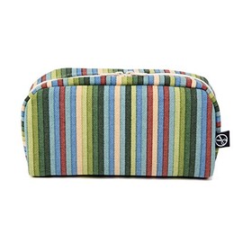 Maeda Dyeing Goshikihanpudo (Goshikihanpudo), Five Color Series, Oblong Pouch, Five Color Stripes: Green, Size (H x W x D): Approx. 3.3 x 7.1 x 2.4 inches (8.5 x 18 x 6 cm)