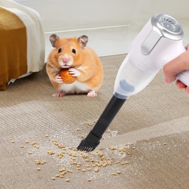 Lyrzzey Guinea Pig Poop Spot Vacuum – Mini Cordless Assistant for Daily Cage Corner Cleanup of Guinea Pig, Rabbit, Hamster, Chinchilla, Reptile, Bird & Small Animals – White