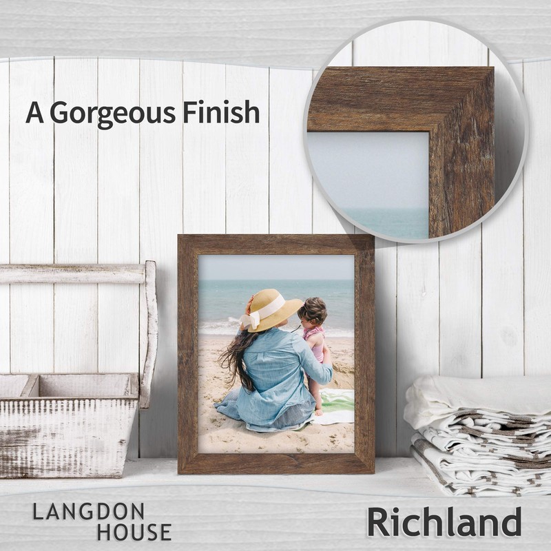 Langdon House 8x10 Picture Frames (Rustic Brown, 6 Pack) Traditional