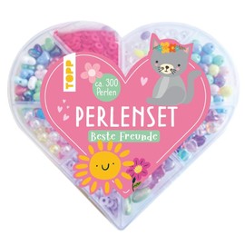 TOPP Best Friends Beads, Over 500 Colourful Beads, Heart Beads, Smiley and Heart Pendants, Yellow