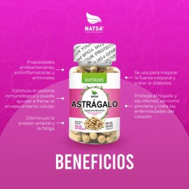 Astragalo Adaptogeno, 200 Cápsulas (2 Frascos 100 Cap C/u) Sabor Natural