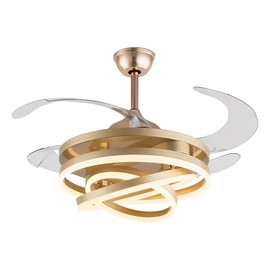 BIXIBIN 42 Inch Ceiling Fan Light with Remote Control Modern Adjustable 3-Speed Ceiling Lights Fixtures for Living Room,Dining Room,Kitchen,Bedroom