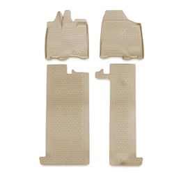 OMAC Floor Mats for Toyota Sienna 7 Seats 2013-2020 Car Mats All Weather 3D Custom Fit Rubber Mat Waterproof Odorless TPE Floor Liners Laser Measured Non-Slip (Beige)