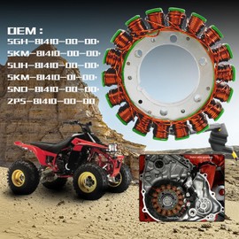 KARSEE Magneto Stator Compatible with Yamaha RHINO 660 Yamaha Grizzly 660 Yfm660 Yfm 660 2004-2007 Grizzly 400 450 5GH-81410-00-00, 5KM-81410-00-00, 5UH-81410-00-00, 5KM-81410-01-00, 5ND-81410-00-00