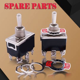 mxuteuk Momentary Toggle Switch 20A 125V DPDT 3 Position 6-Pin (ON) Off (ON) High Performance Rocker Switch with Waterproof Metal Protective Cap Ten-223-3mz-B223 Pack of 3