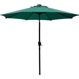 Sunnyglade 9' Patio Umbrella Outdoor Table Umbrella with 8 Sturdy Ribs (Dark Green)