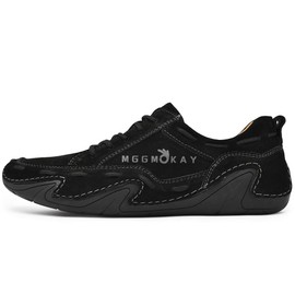 MGGMOKAY Men's Classic Moccasins Flat Slippers Soft Comfort Casual Shoes, black