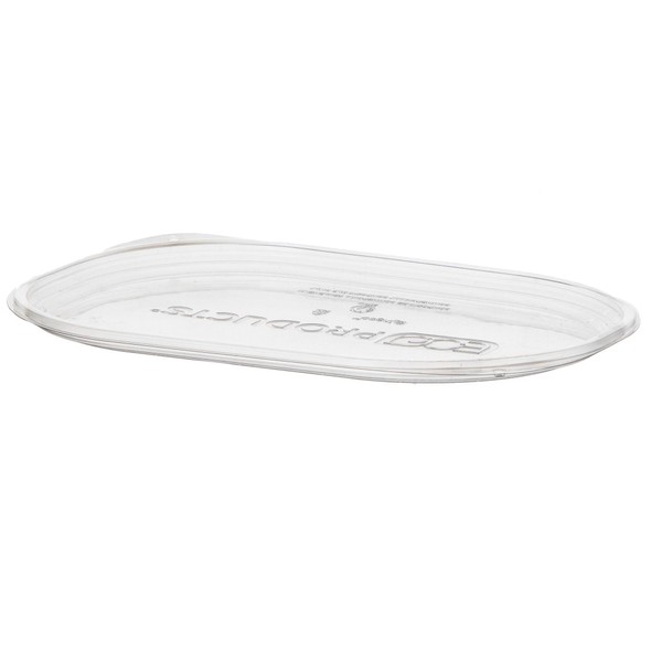 Eco-Products Compostable 32oz Clear Flat Deli Container Lids, Fit 2/4