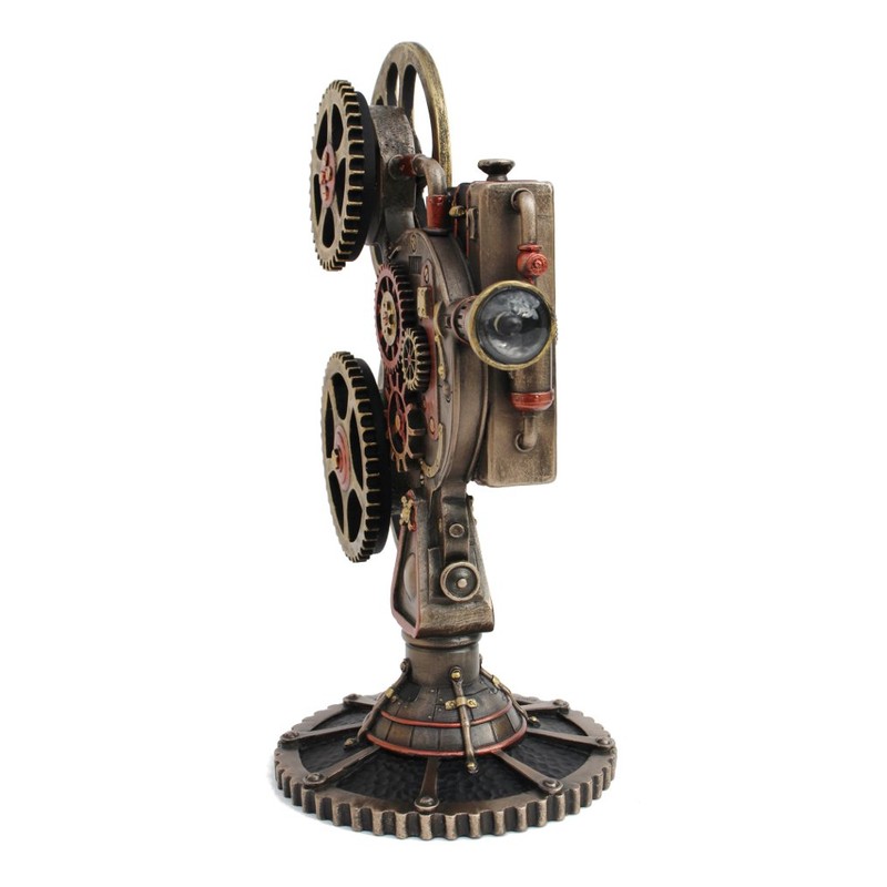Veronese Design Steampunk Projector Statue Cold Cast Resin Antique Bronze