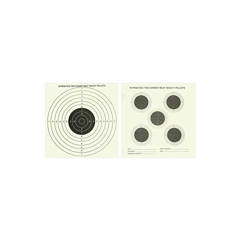 Bisley 100 Double Sided Airgun Targets 17cm (6.75") Card Airgun
