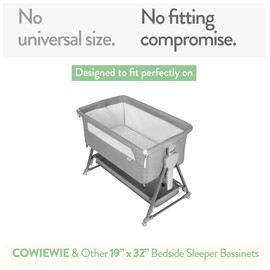 Bassinet Fitted Sheets Compatible with Mika Micky Bedside Sleeper – Snuggly Soft Jersey Cotton – Fits Perfectly on 19 x 32 Inch Bed Side Sleeper Mattress Pad – Grey Polka Dots, Chevron – 2 Pack