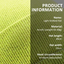 NebulaGlam Warm Hats Unisex Winter Hat Knitted Hat Soft Winter Beanie Hat for Men and Women for Outdoor Sports, K# Fluorescent Green