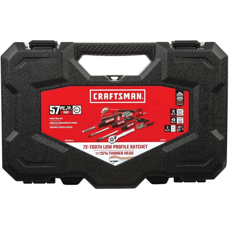 CRAFTSMAN 57 Piece 1/4-in Drive Mechanics Tool Set/Home Hand Tools