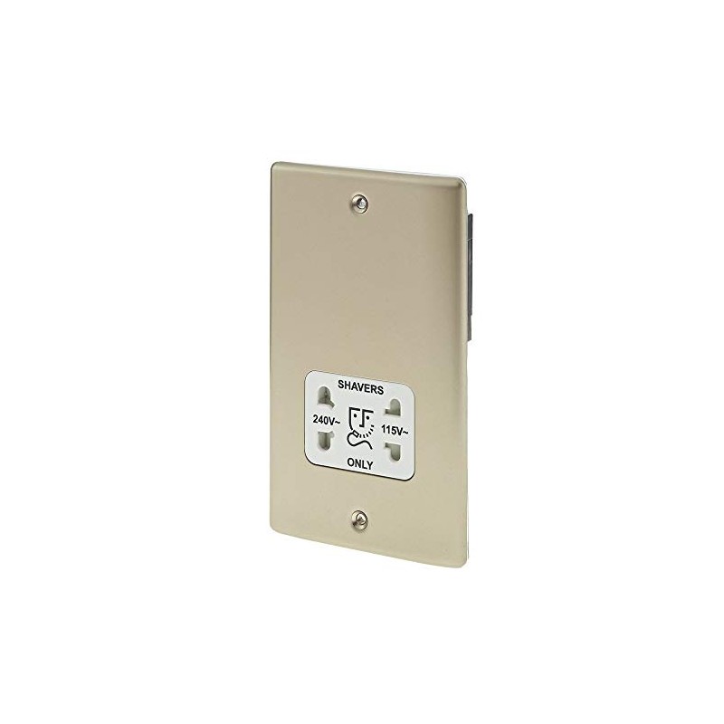 bg electrical npr20b 115/230V Pearl Nickel British General 2-Gang Dual