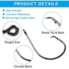 Fishing Hooks Ultra Point Circle Hooks,50PCS High Carbon Steel Offset