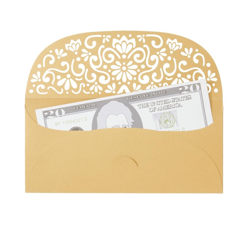 Pipilo Press Gold Money Envelopes for Cash Gifts - 6.8