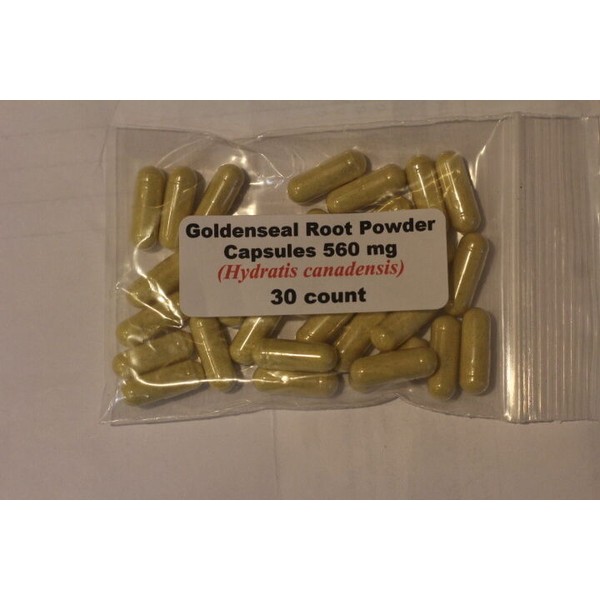 Goldenseal Root Powder Capsules (Hydrastis canadensis) 560mg    30 count