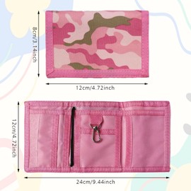 SYSYSYYASNL Children's Wallet, Neck Pouch with Chain Clip, Zip, Foldable, Triple, Children's Wallet with Lanyard, These Wallets are Suitable for Boys and Girls, pink, American