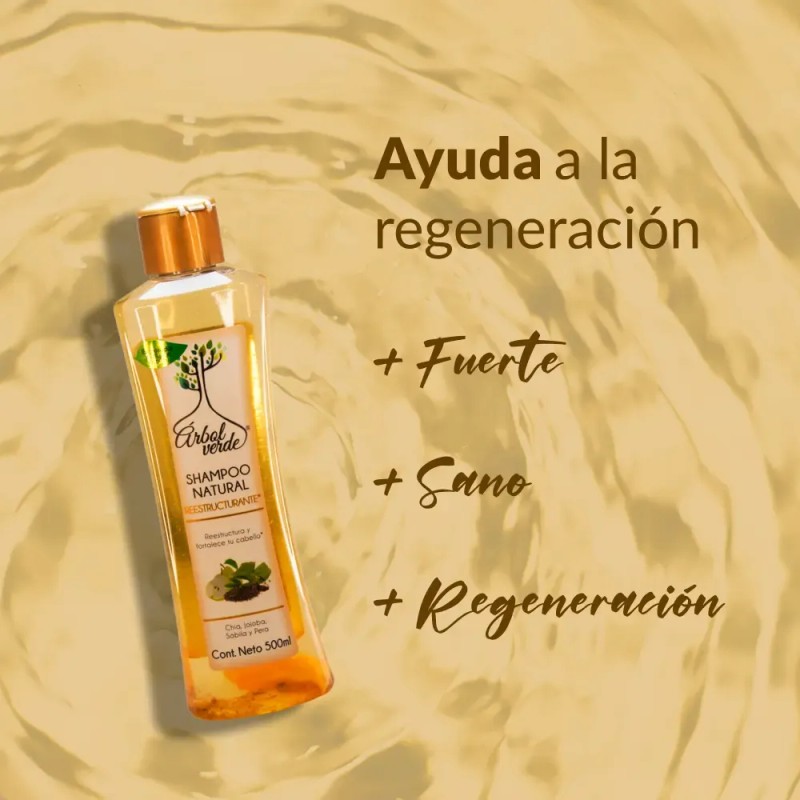 Shampoo Natural Engrosador Reestructurante 500ml Arbol Verde