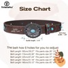TRIWORKS Women Western Leather Belt Retro Medieval Style Turquoise Buckle