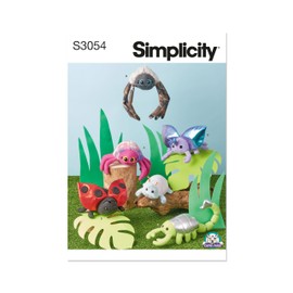 SIMPLICITY Sewing Pattern SS3054OS Plush Bugs OS (ONE Size)