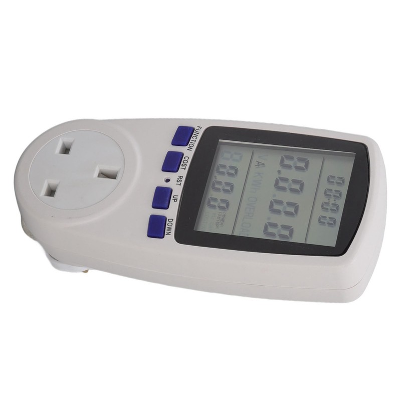 Power Meter Socket LCD Display Overload Protection LED Light Digital