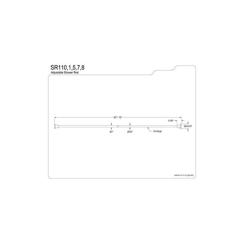 Kingston Brass SR117 Edenscape 60"-72" Stainless Steel Adjustable Tension Shower