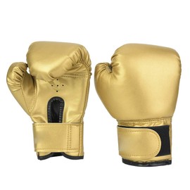 HERCHR Boxing Gloves, PU Leather Taekwondo Gloves Professional Fighting Children Boxing Training Gloves Thickened Punching Sparring Training Mitts for Kids(gold)
