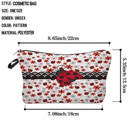 Livel lhood Ladybird Makeup Bag Cute Small Makeup Organizer Bag Travel Toiletry Zipper Pouch Birthday Christmas Gifts Ladybird Cosmetic Bag for Women Sisters Friends