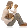 Father and Son Statue, Resin Cartoon Dad Holding Son Sculpture