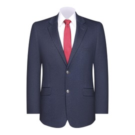 Men's Blazer Classic Fit Sport Coat 2 Button Notch Lapel Business Knit Suits Jacket Navy