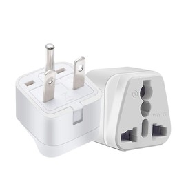 JORINDO 2 pcs NEMA 6-15P Plug Adapter，US 3 Prong Plug to Universal Socket Power Converter for NEMA 5-15P/5-20R/6-15P/6-20P/ EU/AU/US/UK & More Interface Conversion Plug (White)